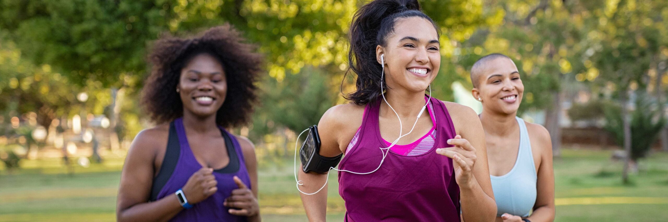 Group of women running, working to correct lifestyles choices that impacted female infertility causes | Ember Fertility Center | Laguna Hills & Orange County, CA